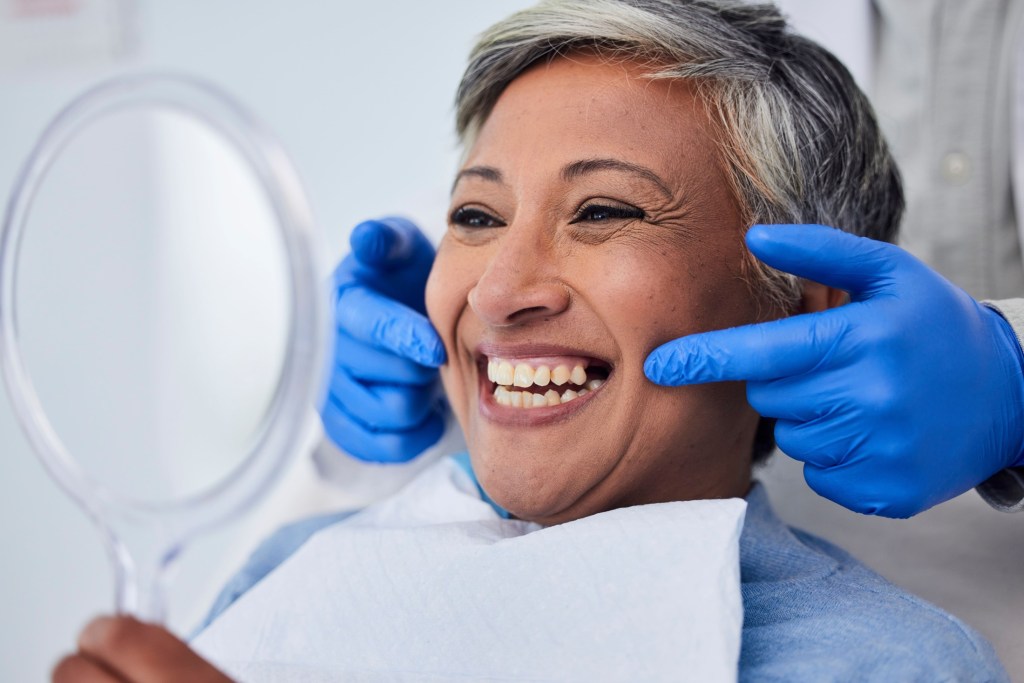 senior woman teeth smile dentist dental